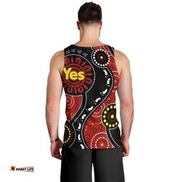 Australia Indigenous Men Tank Top Vote Yes Aboriginal Flag Color