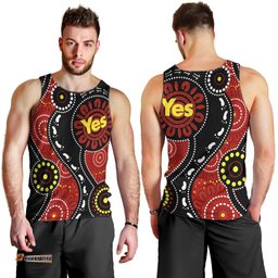 Australia Indigenous Men Tank Top Vote Yes Aboriginal Flag Color