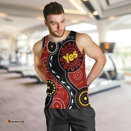 Australia Indigenous Men Tank Top Vote Yes Aboriginal Flag Color