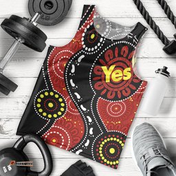 Australia Indigenous Men Tank Top Vote Yes Aboriginal Flag Color