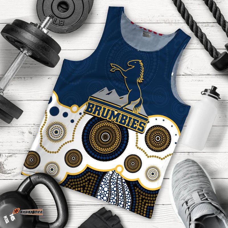 (Custom Personalised And Number) Super Rugby Brumbies Men Tank Top