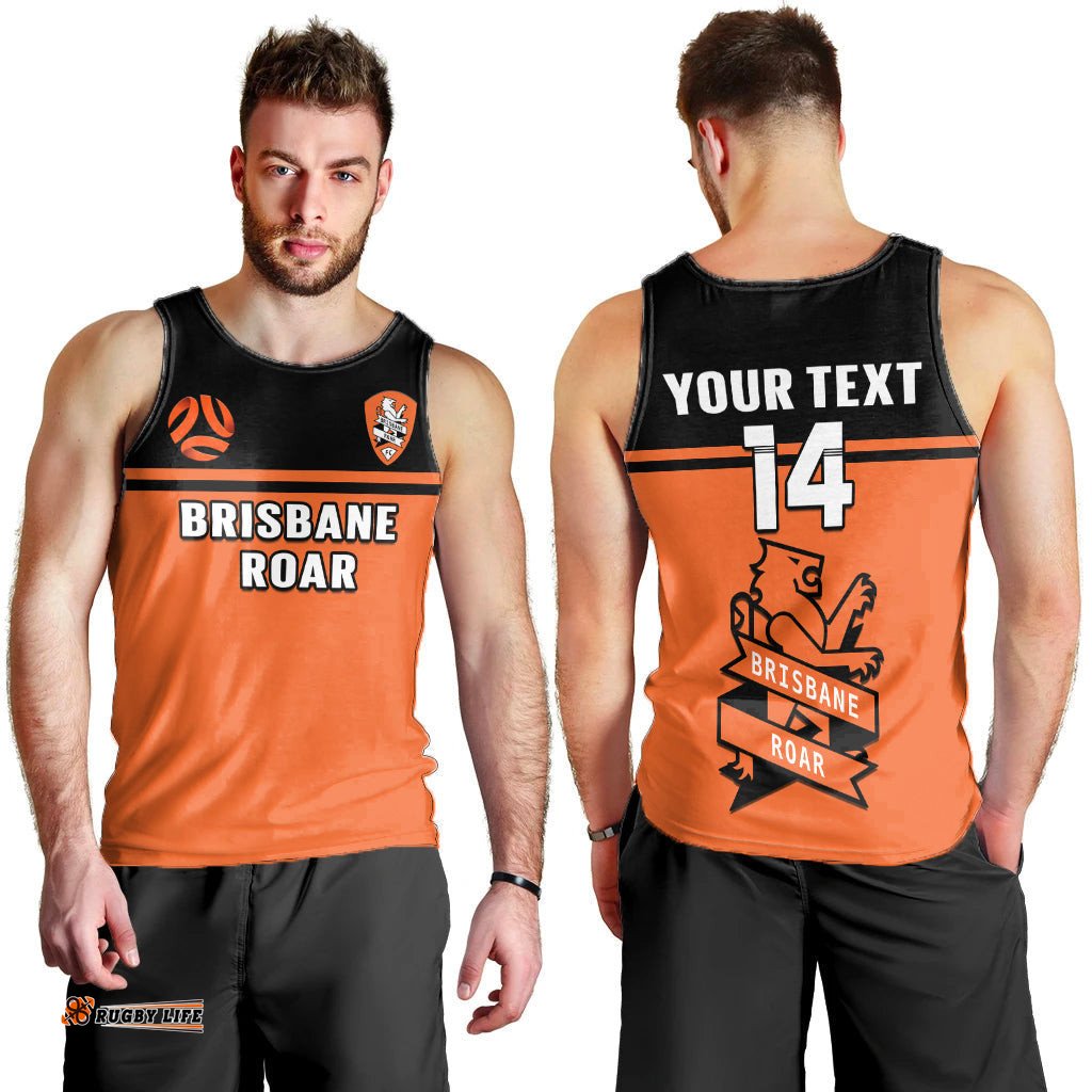 (Custom Text And Number) Brisbane Roar Football Men Tank Top Go Lions Simple Style
