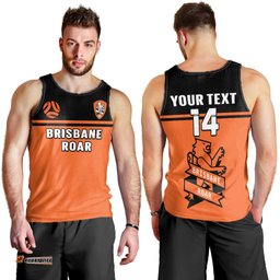 (Custom Text And Number) Brisbane Roar Football Men Tank Top Go Lions Simple Style