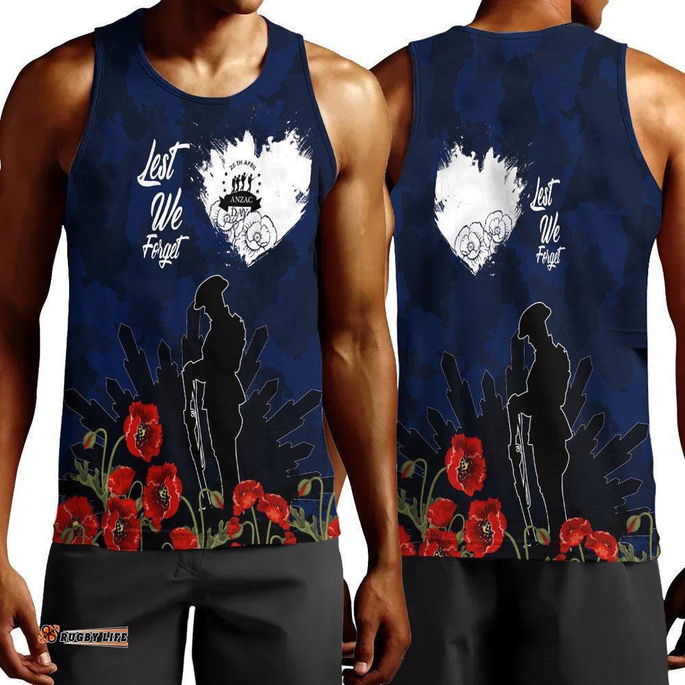 Vibe Hoodie Clothing - Anzac Day Camouflage Lest We Forget Men Tank Top
