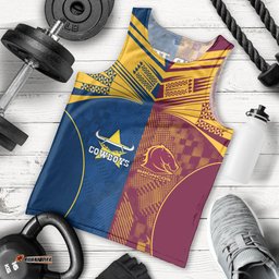 Custom NRL Cowboys and Broncos Men Tank Top Sporty Style