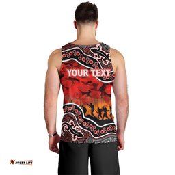 (Custom Personalised) Anzac Day NRL - Dolphins Men Tank Top Aboriginal Lizard Patterns