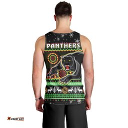 Panthers Christmas Men Tank Top Aboriginal Pattern Penrith Black Version