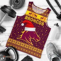 Brisbane Men Tank Top Broncos Christmas Unique Vibes - Maroon