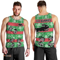 Rabbitohs Rugby Premiers Men Tank Top Go The Bunnies Aboriginal Dots