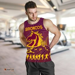 Brisbane Broncos Men Tank Top Anzac Day Country Style