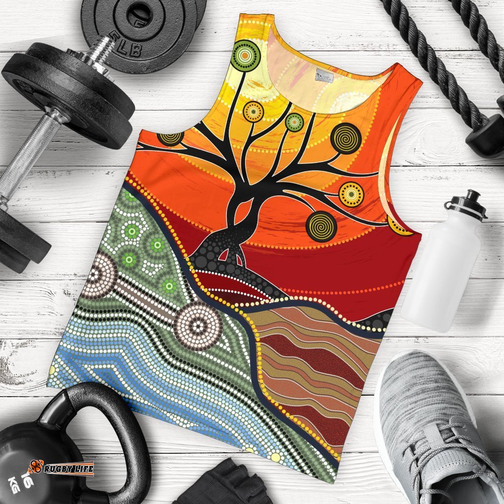 Men's Tank Top - Australian Aboriginal Tree