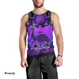 Personalised Australia Aquarius Emu Zodiac Men Tank Top Auz Astrology Aboriginal - Purple