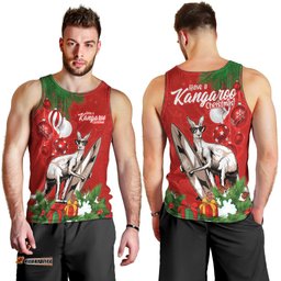 Kangaroo Lover Men Tank Top Australia Merry Christmas Aboriginal