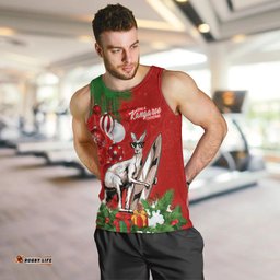 Kangaroo Lover Men Tank Top Australia Merry Christmas Aboriginal