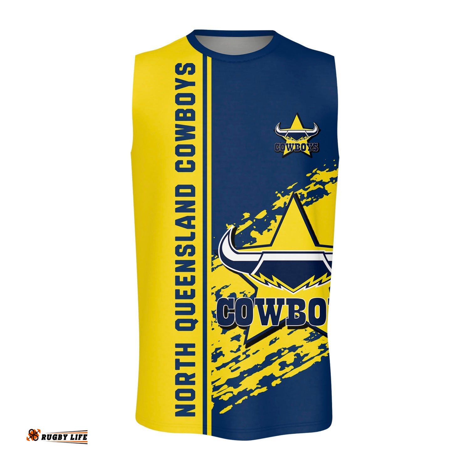 North Queensland Cowboys O-neck Tank Top Quarter Style - NRL