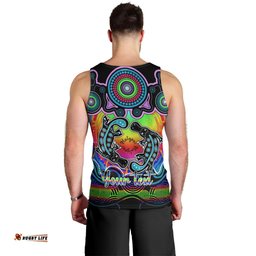 Personalised Australia Pisces  Platypus Zodiac Men Tank Top Auz Astrology Aboriginal - Rainbow