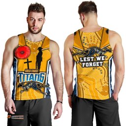 Titans Men's Tank Top Gold Coast Anzac Day Armor Version