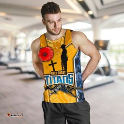Titans Men's Tank Top Gold Coast Anzac Day Armor Version