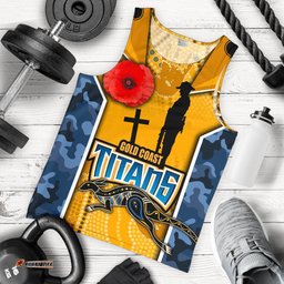 Titans Men's Tank Top Gold Coast Anzac Day Armor Version