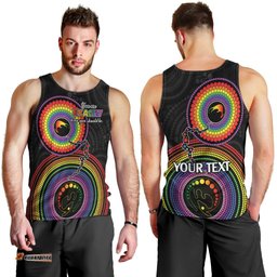 Personalised Australia LGBT Men Tank Top You Are Exactly Who You Should Be Aboriginal Style