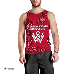 (Custom Personalised) Western Sydney Wanderers Men Tank Top - Indigenous Dot Painting Art -