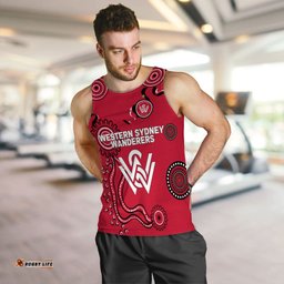 (Custom Personalised) Western Sydney Wanderers Men Tank Top - Indigenous Dot Painting Art -