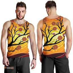 Aboriginal Men's Tank Top - Tree In Spring Season