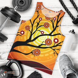 Aboriginal Men's Tank Top - Tree In Spring Season