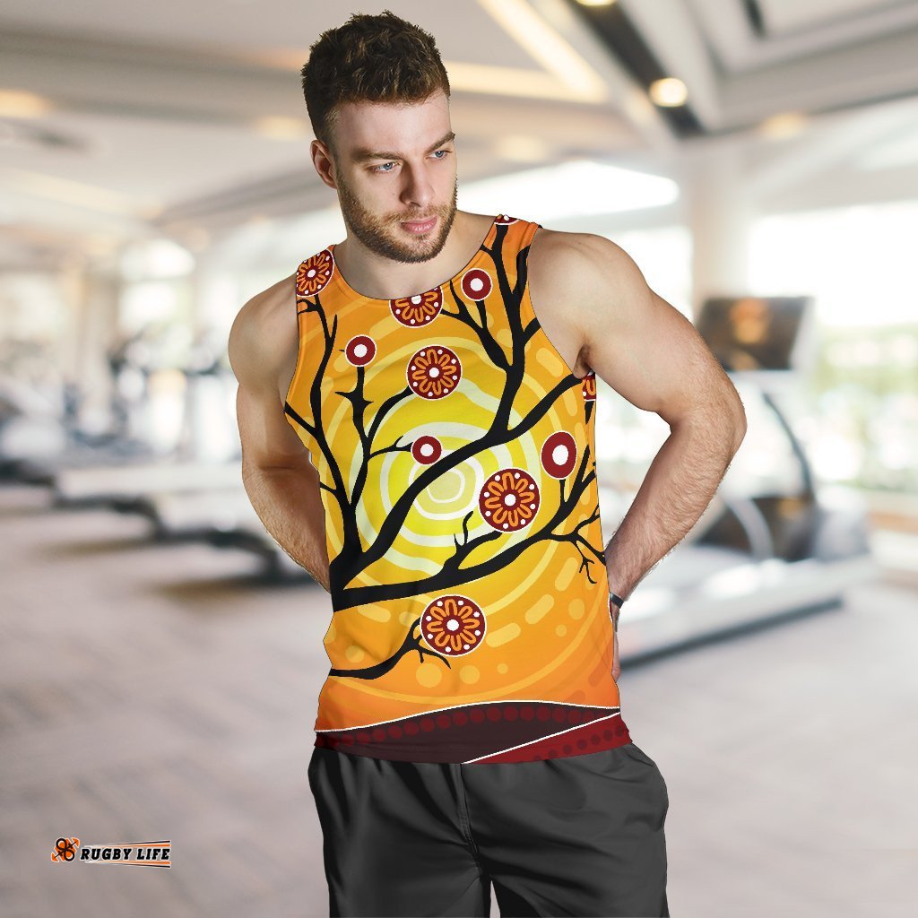 Aboriginal Men's Tank Top - Tree In Spring Season