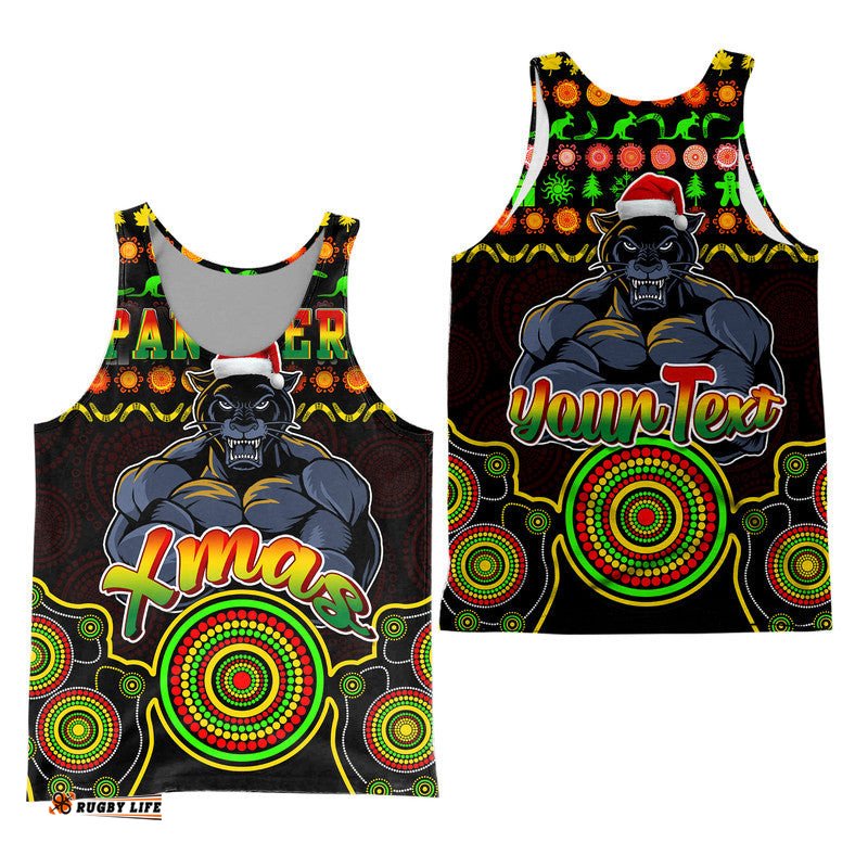 Custom Personalised Panthers Christmas Vibe With Aboriginal Dot Panting Style Men Tank Top