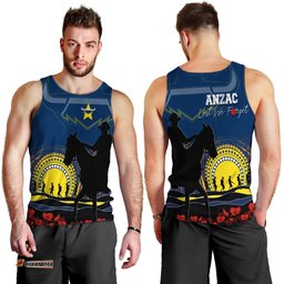 Cowboys Rugby Men Tank Top Anzac Day We Will Remember Them