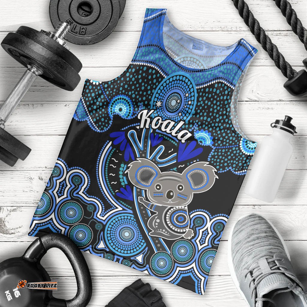 Personalised Australian Astrology Men Tank Top Aboriginal Koala Zodiac Sign