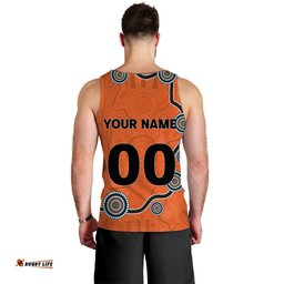 (Custom Personalised) Brisbane Roar Men Tank Top - Indigenous Dot Painting Art -