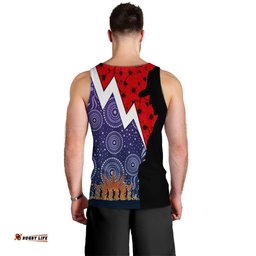 Melbourn Storm Rugby Men Tank Top Anzac Day Thunder Style