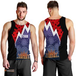 Melbourn Storm Rugby Men Tank Top Anzac Day Thunder Style