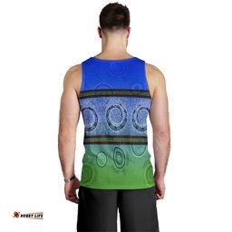 Men Tank Top - Turtle With Dhari Mask Snake Patterns-