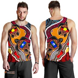 Men's Tank Top - Australia Aboriginal Dots With Turtle and NAIDOC Flags