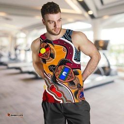 Men's Tank Top - Australia Aboriginal Dots With Turtle and NAIDOC Flags