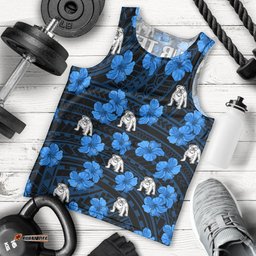 (Custom Text And Number) Bulldogs Rugby Men Tank Top Polynesian Style With Hibiscus