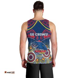 Adelaide Crows Football Men Tank Top Aboriginal Mix Polynesian Pattern