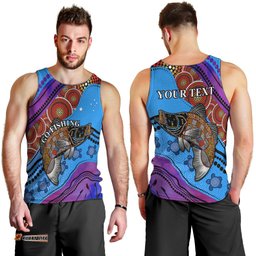 (Custom Personalised) Australia Men Tank Top Go Fishing Aboriginal Art
