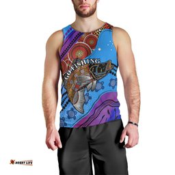 (Custom Personalised) Australia Men Tank Top Go Fishing Aboriginal Art
