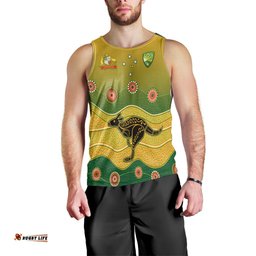 Cricket Australia Men Tank Top Indigenous Kangaroo