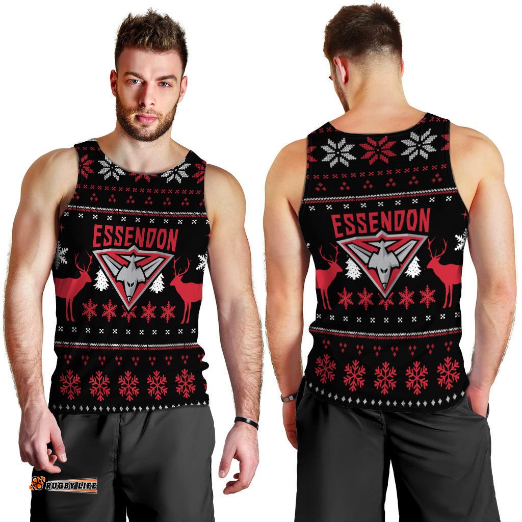Essendon Men Tank Top - Christmas Ugly Style -