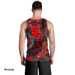 Men's Tank Top - Aboriginal Animal & Dot Acrylic Paint