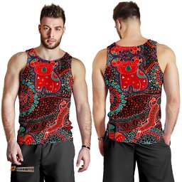 Men's Tank Top - Aboriginal Animal & Dot Acrylic Paint