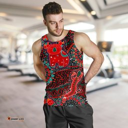 Men's Tank Top - Aboriginal Animal & Dot Acrylic Paint