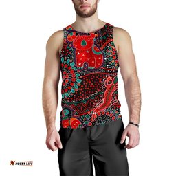 Men's Tank Top - Aboriginal Animal & Dot Acrylic Paint