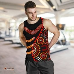 Aboriginal Men's Tank Top - Aboriginal Boomerangs With Dot Painting Pattern