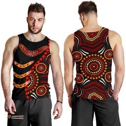 Aboriginal Men's Tank Top - Aboriginal Boomerangs With Dot Painting Pattern